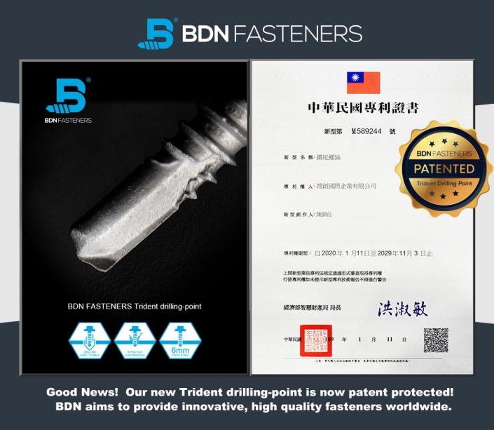 BDN FASTENERS® PATENTED
