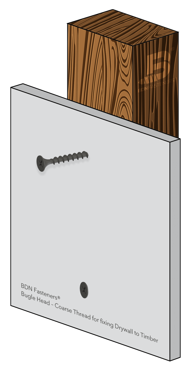 BDN Collated Screws - Bugle Head – Coarse Thread for fixing Drywall to Timber(Application)